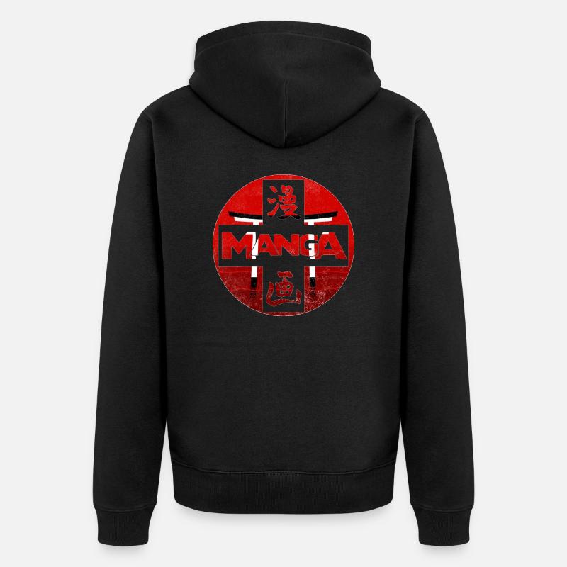 Manga - Unisex Premium Organic Zip Hoodie - black
