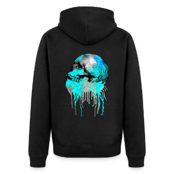 Skull Skull Grunge Style, Grunge Skull - Veste à capuche bio Premium Unisexe - noir - Dos - Nico (187cm)