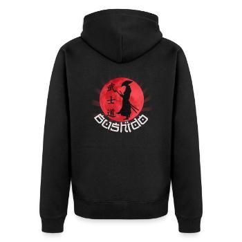 Bushido - Veste à capuche bio Premium Unisexe - noir - Dos - Nico (187cm)