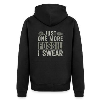 Just one more fossil I swear | Fossil collectors - Unisex Premium Organic Zip Hoodie - black - Back - Nico (187cm)