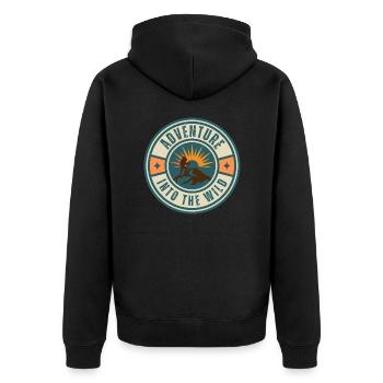 Sports de montagne Randonnée Aventure Nature. Drôles de dictons - Veste à capuche bio Premium Unisexe - noir - Dos - Nico (187cm)