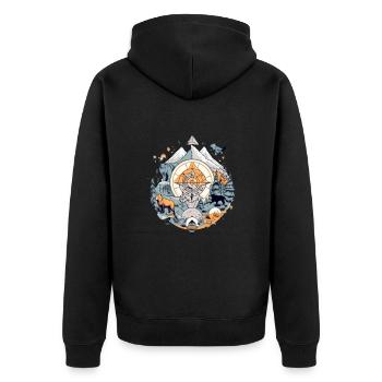 Boussole et nature - Veste à capuche bio Premium Unisexe - noir - Dos - Nico (187cm)