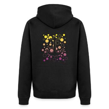 Anker Skipper Kapitän - Unisex Premium Bio Zip Hoodie - Schwarz - Hinten - Nico (187cm)
