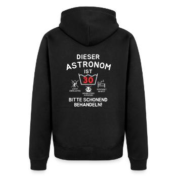 Cet astronome a 30 ans. - Veste à capuche bio Premium Unisexe - noir - Dos - Nico (187cm)