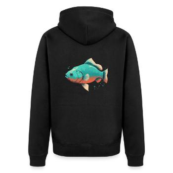 Poissons d’eau salée - Veste à capuche bio Premium Unisexe - noir - Dos - Nico (187cm)