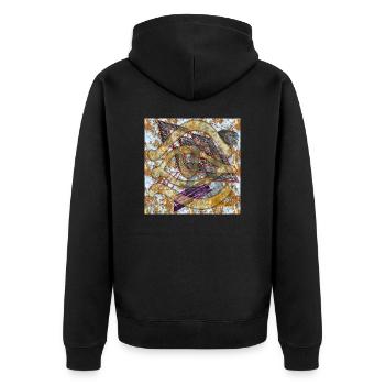 Flow (B) - Image - 2023 - Unisex Premium Organic Zip Hoodie - black - Back - Nico (187cm)