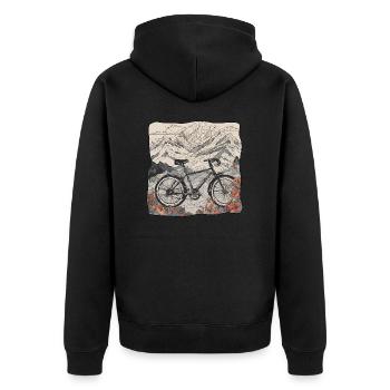 Vélo / Vélo / Vélo / Vélo / Forêt / Montagne - Veste à capuche bio Premium Unisexe - noir - Dos - Nico (187cm)
