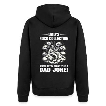 Rock Sammeln Papa Gitarre Musik Geologie - Unisex Premium Bio Zip Hoodie - Schwarz - Hinten - Nico (187cm)