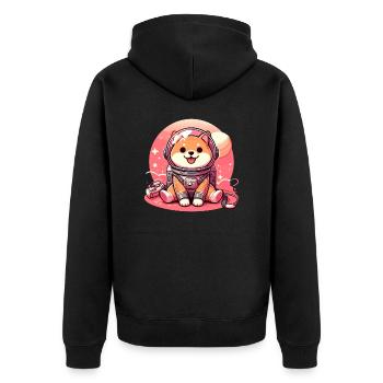 Shiba Inu Astronaute Aventurier - Veste à capuche bio Premium Unisexe - noir - Dos - Nico (187cm)