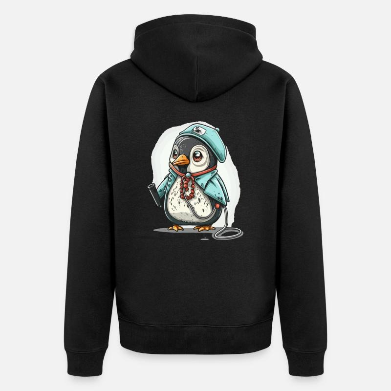 Médecin pingouin - Veste à capuche bio Premium Unisexe - noir