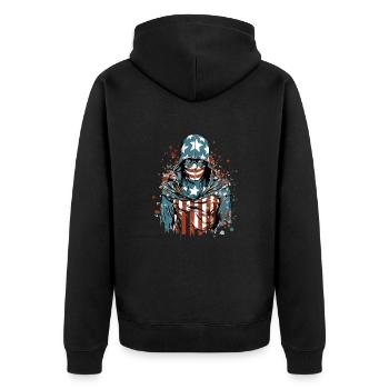 Anonyme Américain - Veste à capuche bio Premium Unisexe - noir - Dos - Nico (187cm)