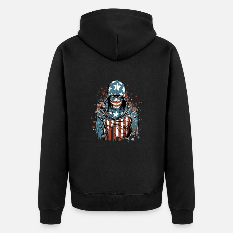 Anonyme Américain - Veste à capuche bio Premium Unisexe - noir