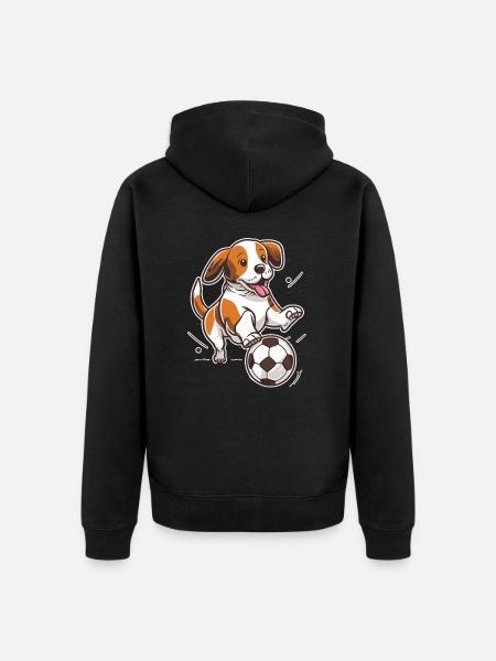 Soccer Pup - Unisex Premium Organic Zip Hoodie - black