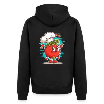 Saucy Kitchen - Unisex Premium Organic Zip Hoodie - black - Back - Nico (187cm)