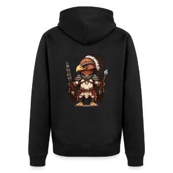 Eagle Warriors Pride - Unisex Premium Organic Zip Hoodie - black - Back - Nico (187cm)