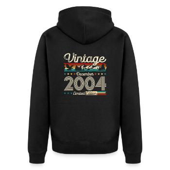 20ème Anniversaire Millésime Décembre 2004 Millésime 2004 - Veste à capuche bio Premium Unisexe - noir - Dos - Nico (187cm)