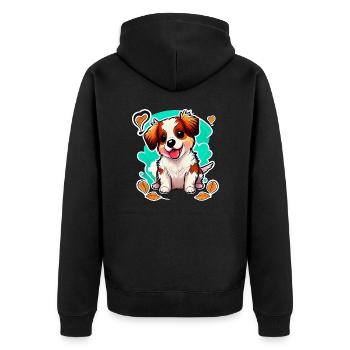 Chien mignon: coup de foudre - Veste à capuche bio Premium Unisexe - noir - Dos - Nico (187cm)
