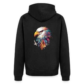 Aigle Coloré Mauvais Œil, Séreux - Veste à capuche bio Premium Unisexe - noir - Dos - Nico (187cm)