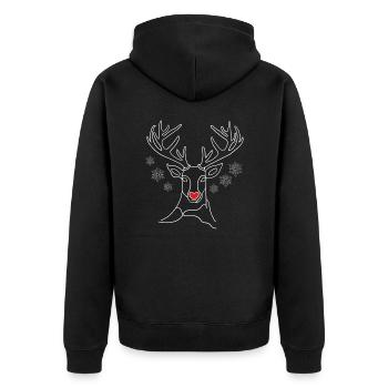 Cerf Noël nez rouge - Veste à capuche bio Premium Unisexe - noir - Dos - Nico (187cm)