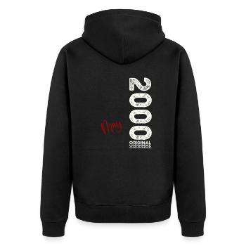 25ème anniversaire cadeau mari Original mai 2000 - Veste à capuche bio Premium Unisexe - noir - Dos - Nico (187cm)