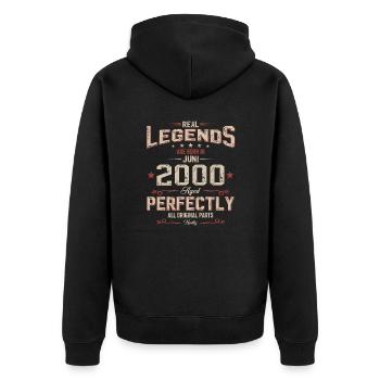 25ème anniversaire cadeau mari Original juin 2000 - Veste à capuche bio Premium Unisexe - noir - Dos - Nico (187cm)