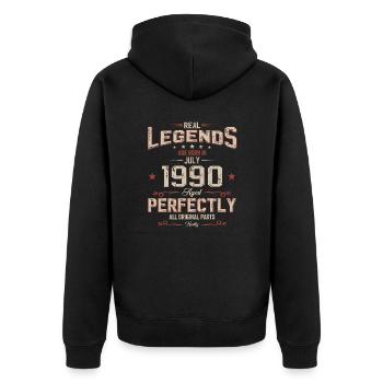 35ème anniversaire cadeau mari Original juillet 1990 - Veste à capuche bio Premium Unisexe - noir - Dos - Nico (187cm)