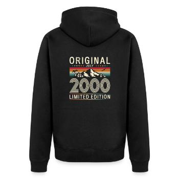 25ème anniversaire cadeau mari Original juillet 2000 - Veste à capuche bio Premium Unisexe - noir - Dos - Nico (187cm)