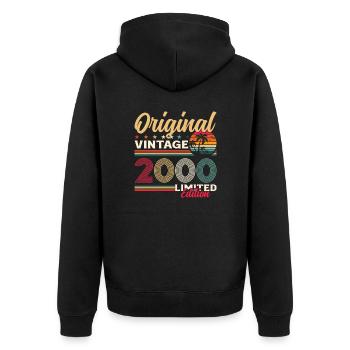 25ème anniversaire cadeau mari Original 2000 - Veste à capuche bio Premium Unisexe - noir - Dos - Nico (187cm)