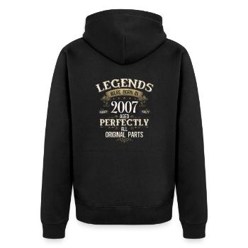 18th Birthday Gift Husband Original 2007 - Unisex Premium Organic Zip Hoodie - black - Back - Nico (187cm)