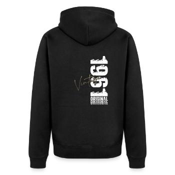 64th Birthday Original Vintage 1961 - Unisex Premium Organic Zip Hoodie - black - Back - Nico (187cm)