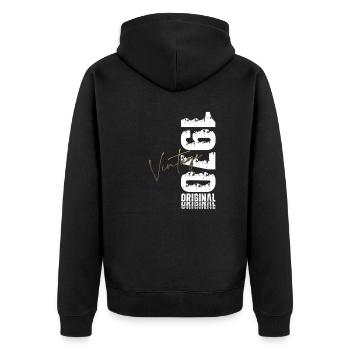 Légende du 55e anniversaire née en 1970 - Veste à capuche bio Premium Unisexe - noir - Dos - Nico (187cm)