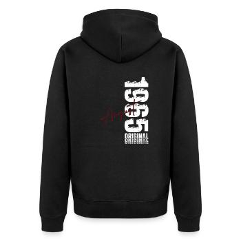 60th Birthday Legends August 1965 - Unisex Premium Organic Zip Hoodie - black - Back - Nico (187cm)