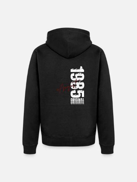 40th Birthday Legend August Born in 1985 - Unisex Premium Organic Zip Hoodie - black