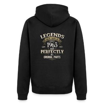 60th Birthday Legends August 1965 - Unisex Premium Organic Zip Hoodie - black - Back - Nico (187cm)