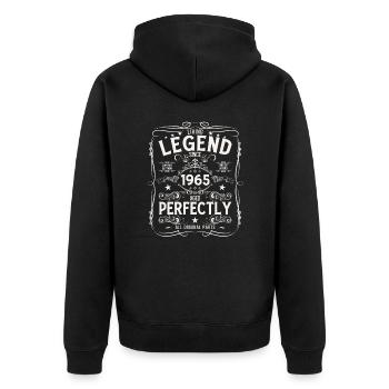 60th Birthday Original Vintage 1965 - Unisex Premium Organic Zip Hoodie - black - Back - Nico (187cm)