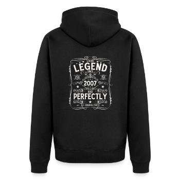 18th Birthday Gift Husband Original 2007 - Unisex Premium Organic Zip Hoodie - black - Back - Nico (187cm)