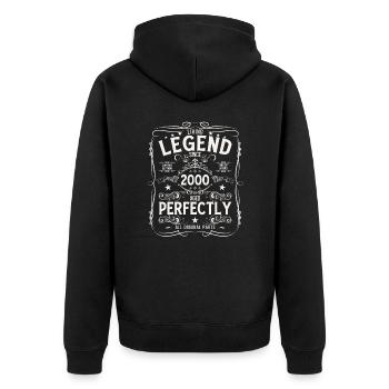 25ème anniversaire cadeau mari Original 2000 - Veste à capuche bio Premium Unisexe - noir - Dos - Nico (187cm)