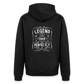20ème anniversaire Cadeau Homme Légende 2005 - Veste à capuche bio Premium Unisexe - noir - Dos - Nico (187cm)