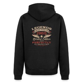 60th Birthday Original Vintage 1965 - Unisex Premium Organic Zip Hoodie - black - Back - Nico (187cm)