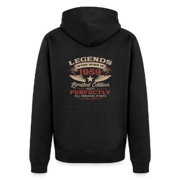 66th Birthday Original Vintage 1959 - Unisex Premium Organic Zip Hoodie - black - Back - Nico (187cm)