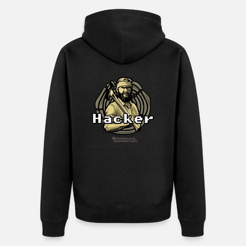 Hacker bûcheron - Veste à capuche bio Premium Unisexe - noir