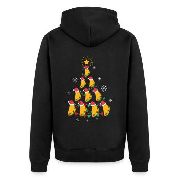 Fast Food Lover Taco Christmas Tree - Unisex Premium Bio Zip Hoodie - Schwarz - Hinten - Nico (187cm)