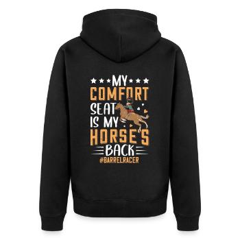Mon siège confort est le dos de mon cheval - - Veste à capuche bio Premium Unisexe - noir - Dos - Nico (187cm)