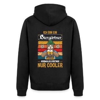 I'm a beer gardener - Unisex Premium Organic Zip Hoodie - black - Back - Nico (187cm)