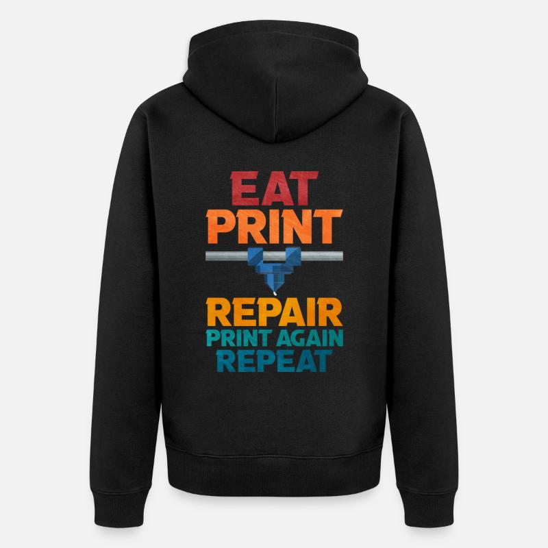 Impression 3D - Veste à capuche bio Premium Unisexe - noir