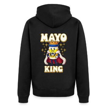 Mayonnaise - Unisex Premium Bio Zip Hoodie - Schwarz - Hinten - Nico (187cm)