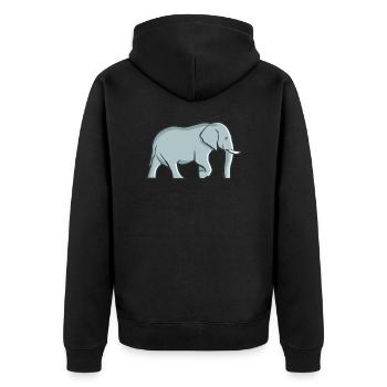 Elefant Elefantenrüssel Safari Stoßzähne Safari - Unisex Premium Bio Zip Hoodie - Schwarz - Hinten - Nico (187cm)