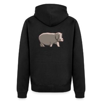 Hippo Hippo Idée cadeau pour les amoureux de la nature - Veste à capuche bio Premium Unisexe - noir - Dos - Nico (187cm)