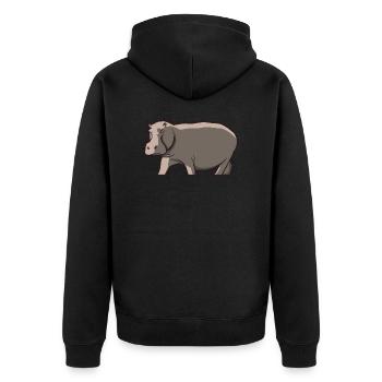 Hippopotame Hippopotame Hippopotame Cadeau - Veste à capuche bio Premium Unisexe - noir - Dos - Nico (187cm)