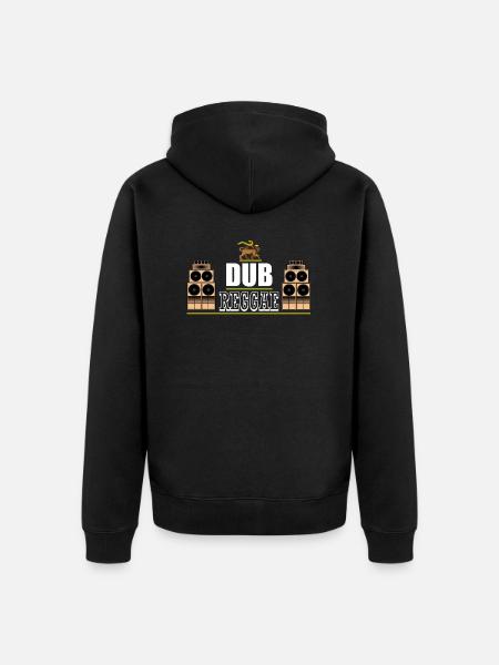 Lion Dub Reggae - Unisex Premium Organic Zip Hoodie - black